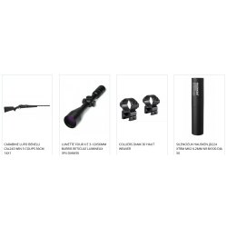 PACK CARABINE BENELLI LUPO 243 WIN + LUNETTE BURRIS 3-12X56 RETICULE LUMINEUX + COLLIERS HAUT WEAVER + SILENCIEUX HAUSKEN 6.2MM