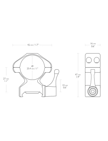 COLLIERS ACIER AILETTES HAUT 25.4 WEAVER 2