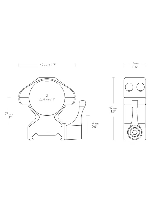 COLLIERS ACIER AILETTES HAUT 25.4 WEAVER