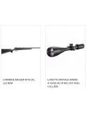 CARABINE MAUSER M18 + LUNETTE VANTAGE HAWKE 4-16X50 + EMBASE AVANT ET ARRIERE + COLLIERS AILETTES HAUT