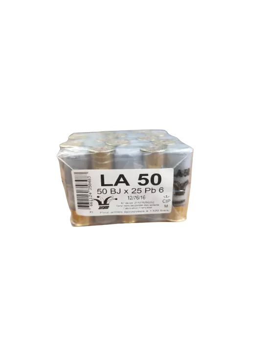 CARTOUCHE JOCKER LA 50 ARMURERIE DUBUC CAL12/76 PB N°6 BR 50GR
