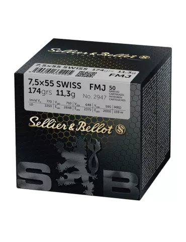 CARTOUCHE SELLIER&BELLOT CAL7.5X55 SWISS FMJ /50 2