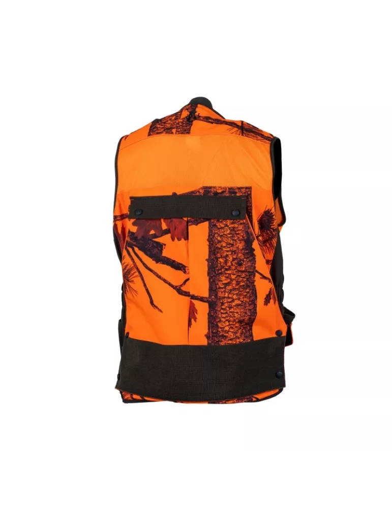 DESTOCKAGE GILET SOFTSHELL CAMO ORANGE/VERT L