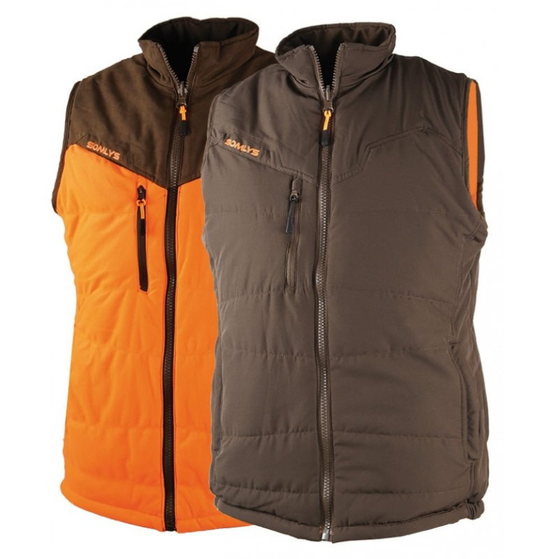 Gilet chaud et réversible Multi-Hunt orange/marron
