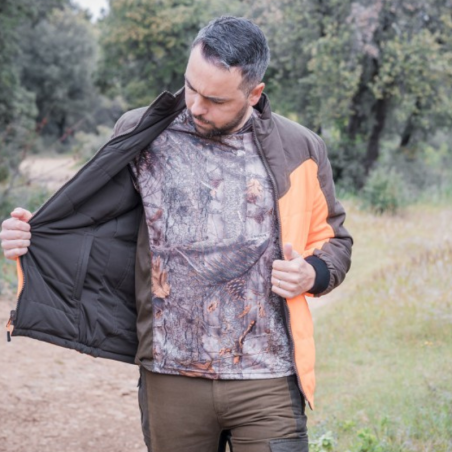 Blouson de chasse Multi-Hunt réversible orange/marron