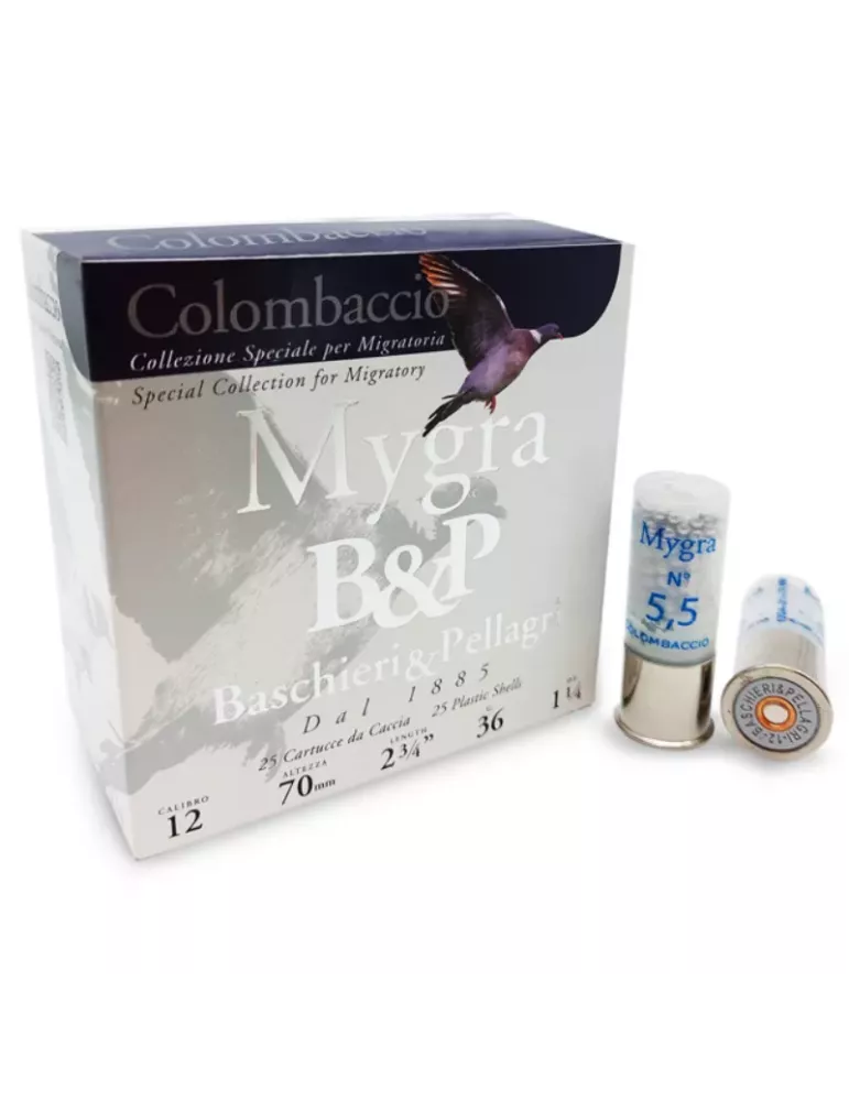 Cartouches chasse B&P Mygra Colombaccio 36g cal.12/70 x25