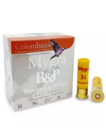 Cartouches chasse B&P Mygra Colombaccio 31g cal.20/70 x25