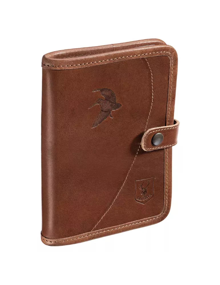 Porte permis cuir Riserva motif bécasse