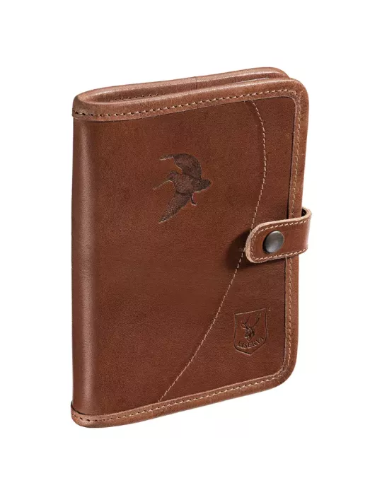 Porte permis cuir Riserva motif bécasse